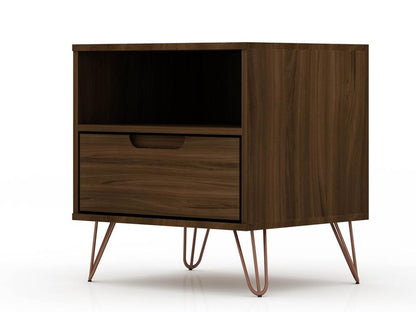 Manhattan Comfort - Rockefeller Nightstand with 2 Drawers in Brown - Set of 2 - 2-101GMC5 veiw 2