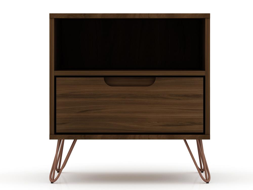 Manhattan Comfort - Rockefeller Nightstand with 2 Drawers in Brown - Set of 2 - 2-101GMC5 veiw 3