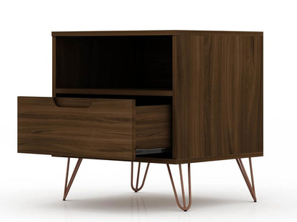 Manhattan Comfort - Rockefeller Nightstand with 2 Drawers in Brown - Set of 2 - 2-101GMC5 veiw 4