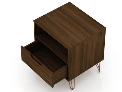 Manhattan Comfort - Rockefeller Nightstand with 2 Drawers in Brown - Set of 2 - 2-101GMC5 veiw 5