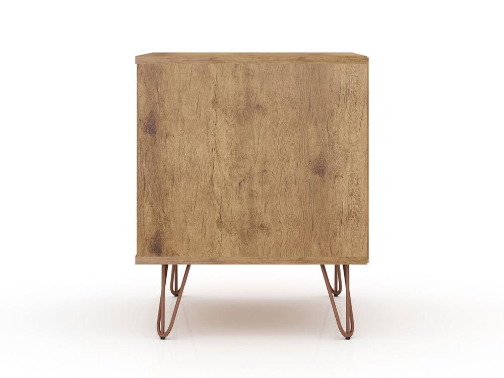 Manhattan Comfort - Rockefeller Nightstand with 2 Drawers in Nature and Textured Grey - Set of 2 - 2-101GMC7 veiw 4