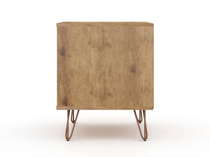 Manhattan Comfort - Rockefeller Nightstand with 2 Drawers in Nature and Textured Grey - Set of 2 - 2-101GMC7 veiw 4