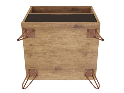 Manhattan Comfort - Rockefeller Nightstand with 2 Drawers in Nature and Textured Grey - Set of 2 - 2-101GMC7 veiw 5
