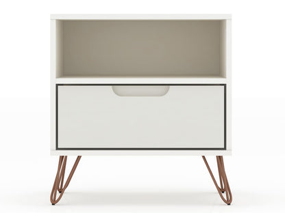 Manhattan Comfort - Rockefeller Nightstand with 2 Drawers in Off White - Set of 2 - 2-101GMC8 veiw 2