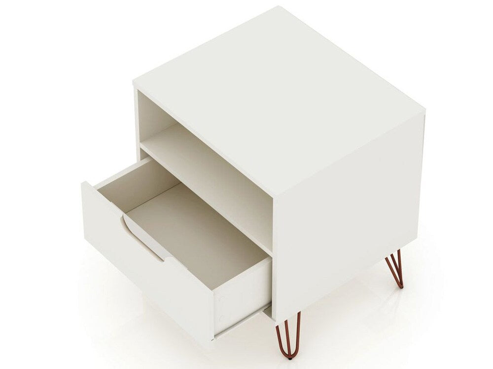 Manhattan Comfort - Rockefeller Nightstand with 2 Drawers in Off White - Set of 2 - 2-101GMC8 veiw 4
