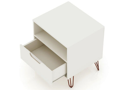 Manhattan Comfort - Rockefeller Nightstand with 2 Drawers in Off White - Set of 2 - 2-101GMC8 veiw 4