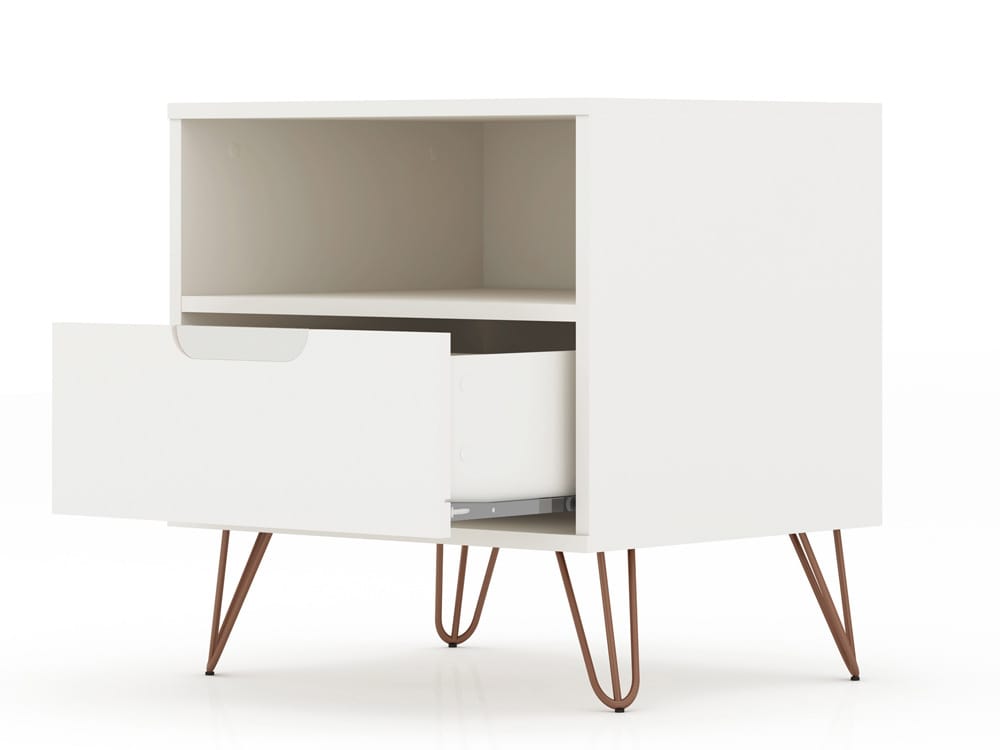 Manhattan Comfort - Rockefeller Nightstand with 2 Drawers in Off White - Set of 2 - 2-101GMC8 veiw 5