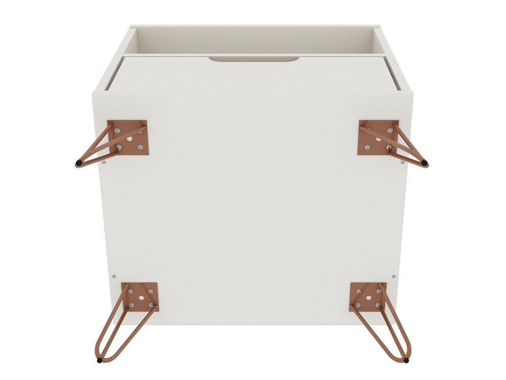 Manhattan Comfort - Rockefeller Nightstand with 2 Drawers in Off White and Nature - Set of 2 - 2-101GMC3 veiw 6