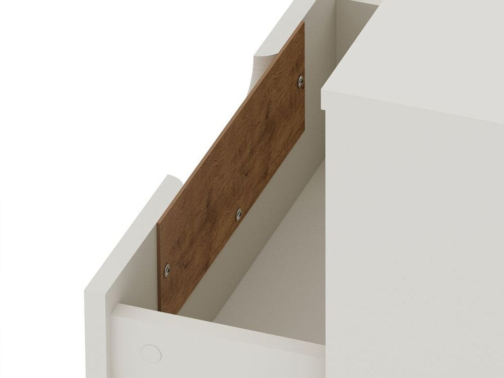 Manhattan Comfort - Rockefeller Nightstand with 2 Drawers in Off White and Nature - Set of 2 - 2-101GMC3 veiw 7