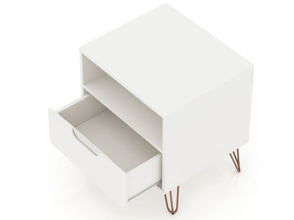 Manhattan Comfort - Rockefeller Nightstand with 2 Drawers in White - Set of 2 - 2-101GMC1 veiw 5