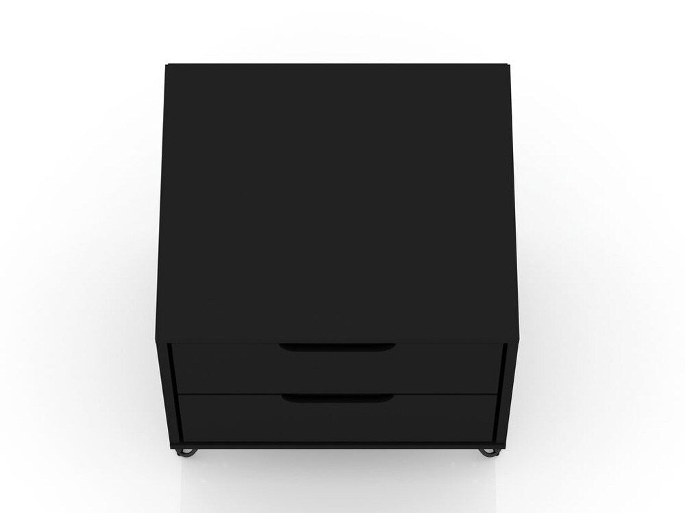 Manhattan Comfort - Rockefeller Nightstand with 4 Drawers in Black - Set of 2 - 2-102GMC2 veiw 5