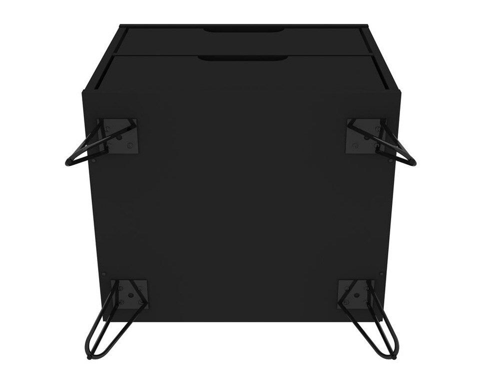 Manhattan Comfort - Rockefeller Nightstand with 4 Drawers in Black - Set of 2 - 2-102GMC2 veiw 6