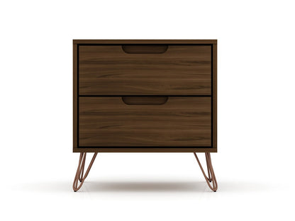 Manhattan Comfort - Rockefeller Nightstand with 4 Drawers in Brown - Set of 2 - 2-102GMC5 veiw 2