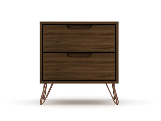 Manhattan Comfort - Rockefeller Nightstand with 4 Drawers in Brown - Set of 2 - 2-102GMC5 veiw 2