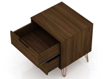 Manhattan Comfort - Rockefeller Nightstand with 4 Drawers in Brown - Set of 2 - 2-102GMC5 veiw 4