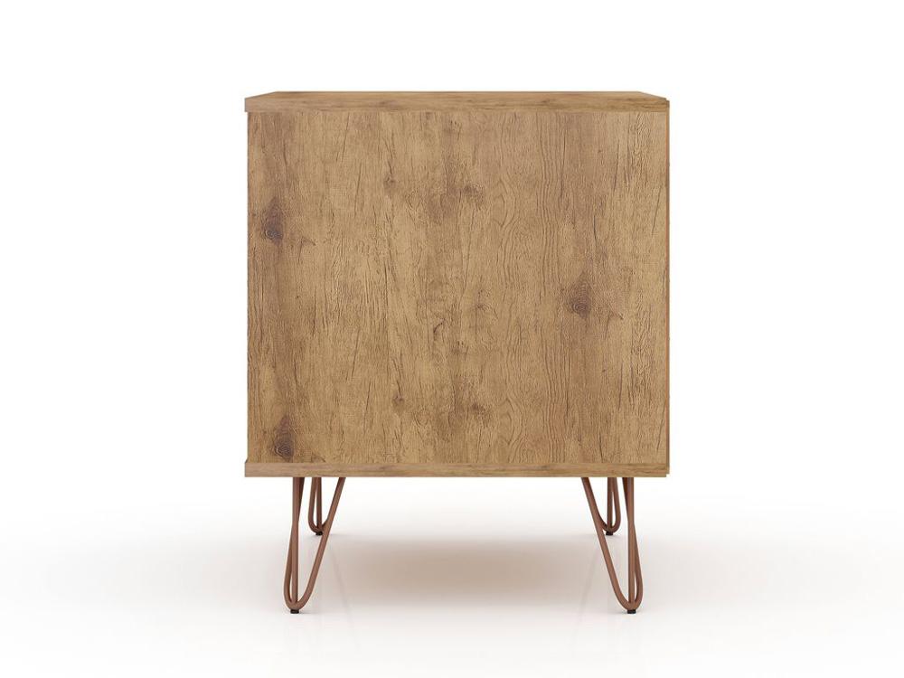Manhattan Comfort - Rockefeller Nightstand with 4 Drawers in Nature and Rose Pink - Set of 2 - 2-102GMC6 veiw 5
