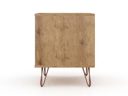Manhattan Comfort - Rockefeller Nightstand with 4 Drawers in Nature and Rose Pink - Set of 2 - 2-102GMC6 veiw 5