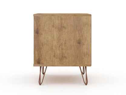 Manhattan Comfort - Rockefeller Nightstand with 4 Drawers in Nature and Textured Grey - Set of 2 - 2-102GMC7 veiw 7