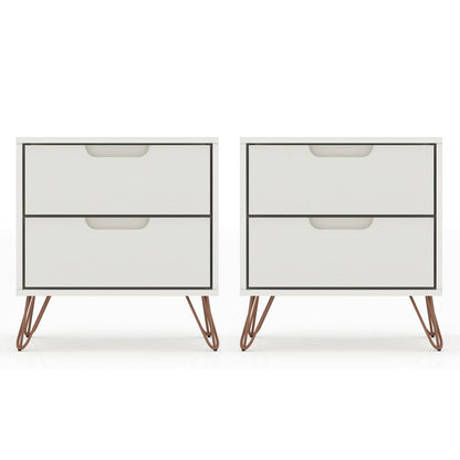 Manhattan Comfort - Rockefeller Nightstand with 4 Drawers in Off White - Set of 2 - 2-102GMC8 veiw 1