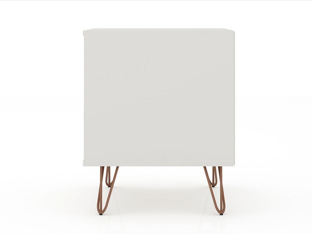 Manhattan Comfort - Rockefeller Nightstand with 4 Drawers in Off White and Nature - Set of 2 - 2-102GMC3 veiw 5
