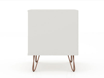 Manhattan Comfort - Rockefeller Nightstand with 4 Drawers in Off White and Nature - Set of 2 - 2-102GMC3 veiw 5