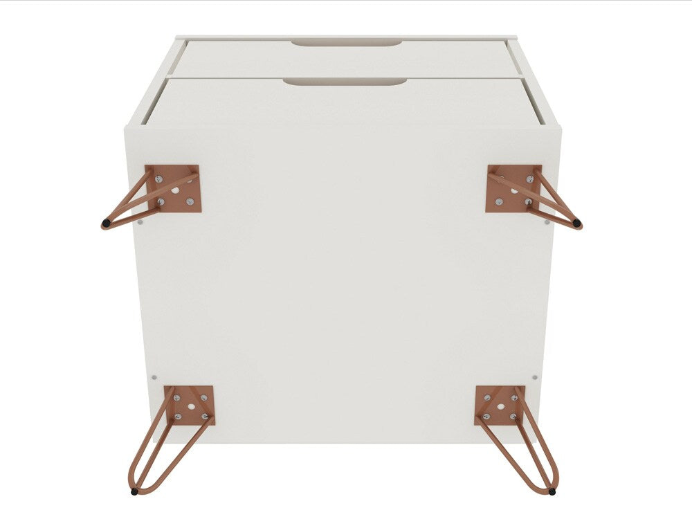 Manhattan Comfort - Rockefeller Nightstand with 4 Drawers in Off White - Set of 2 - 2-102GMC8 veiw 6