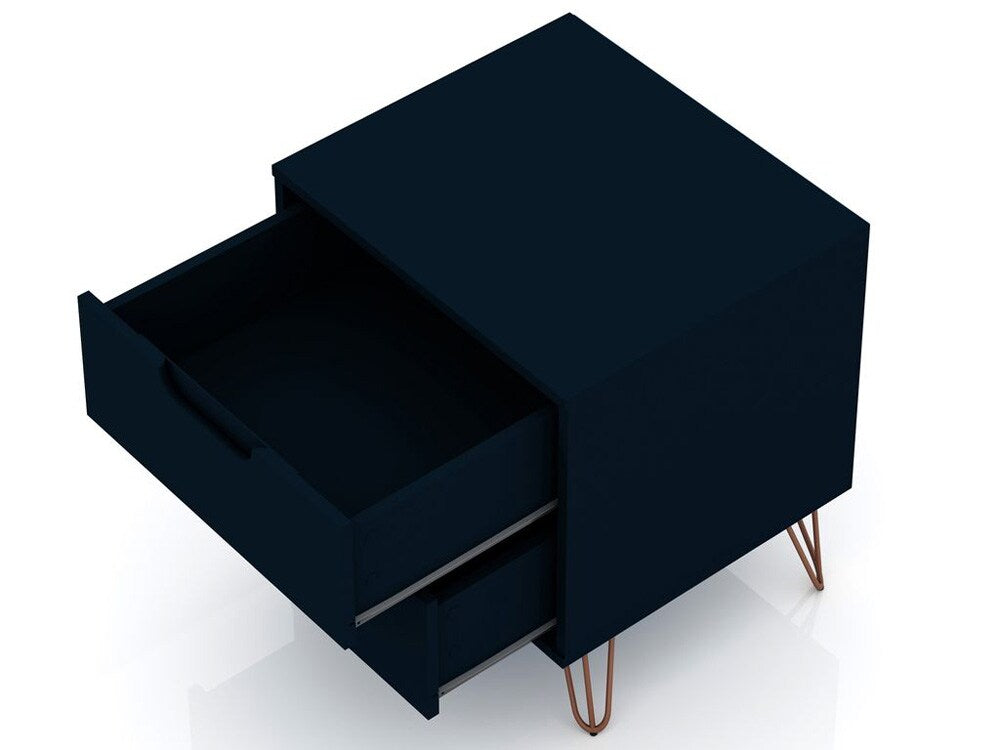 Manhattan Comfort - Rockefeller Nightstand with 4 Drawers in Tatiana Midnight Blue - Set of 2 - 2-102GMC4 veiw 4