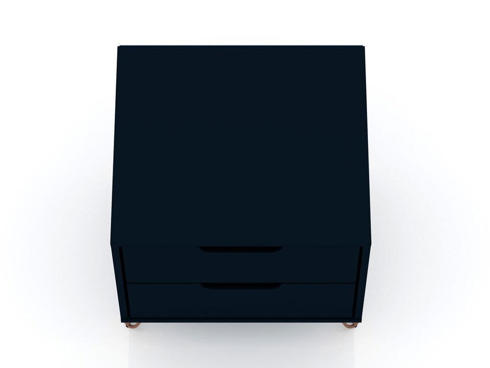 Manhattan Comfort - Rockefeller Nightstand with 4 Drawers in Tatiana Midnight Blue - Set of 2 - 2-102GMC4 veiw 5