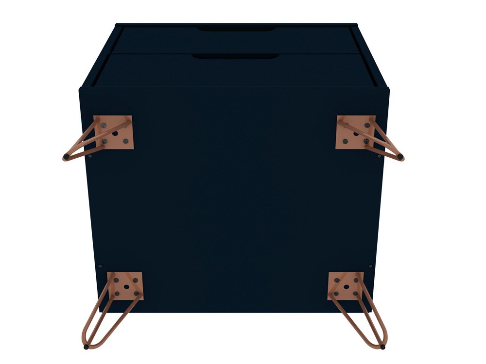 Manhattan Comfort - Rockefeller Nightstand with 4 Drawers in Tatiana Midnight Blue - Set of 2 - 2-102GMC4 veiw 7