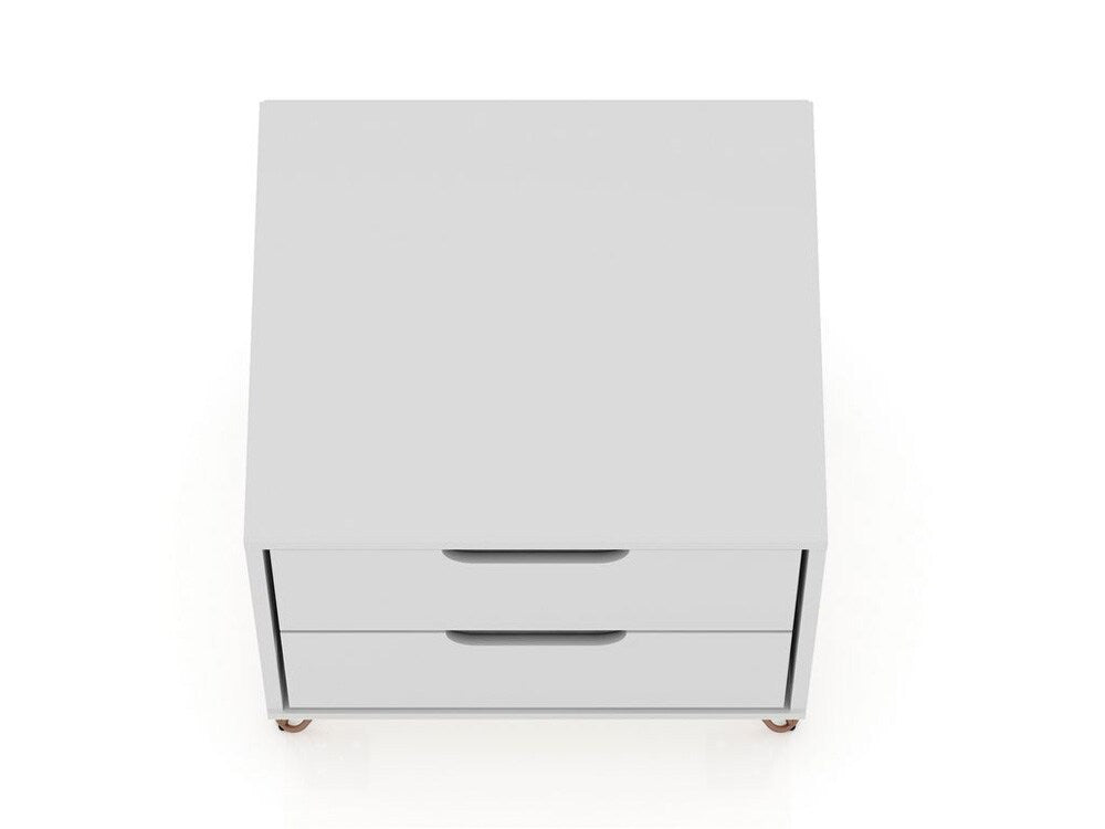 Manhattan Comfort - Rockefeller Nightstand with 4 Drawers in White - Set of 2 - 2-102GMC1 veiw 5