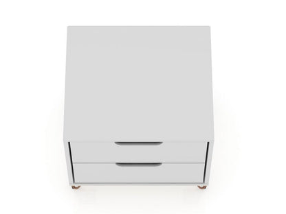 Manhattan Comfort - Rockefeller Nightstand with 4 Drawers in White - Set of 2 - 2-102GMC1 veiw 5