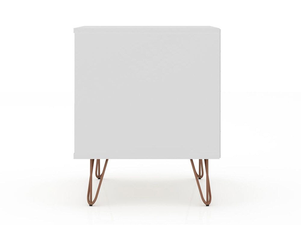 Manhattan Comfort - Rockefeller Nightstand with 4 Drawers in White - Set of 2 - 2-102GMC1 veiw 6