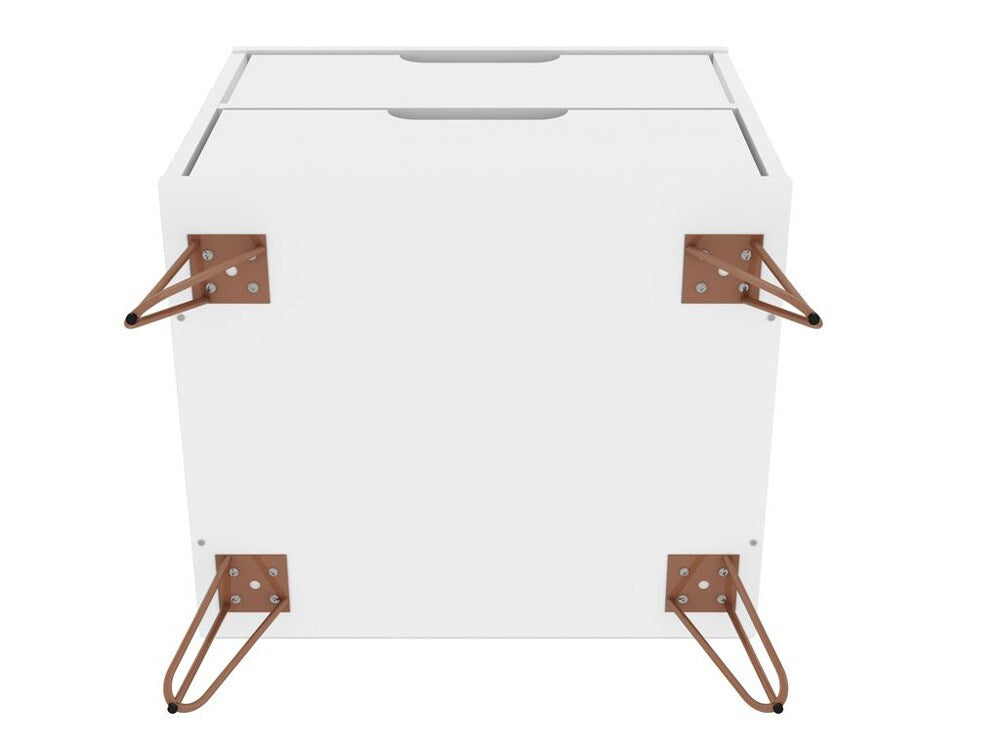 Manhattan Comfort - Rockefeller Nightstand with 4 Drawers in White - Set of 2 - 2-102GMC1 veiw 7