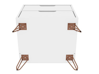 Manhattan Comfort - Rockefeller Nightstand with 4 Drawers in White - Set of 2 - 2-102GMC1 veiw 7