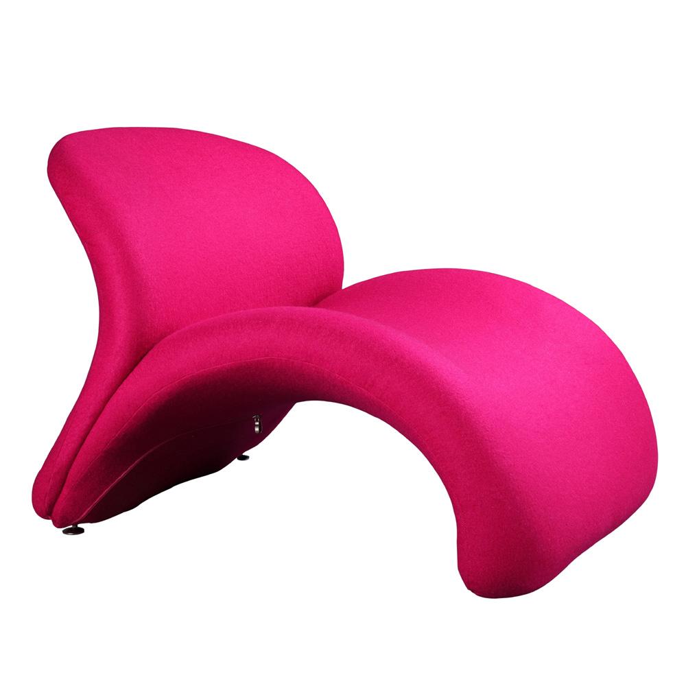 Manhattan Comfort - Rosebud Wool Blend Accent Chair with Metal Legs in Fuchsia - Set of 2 - 2-AC013-FS veiw 2