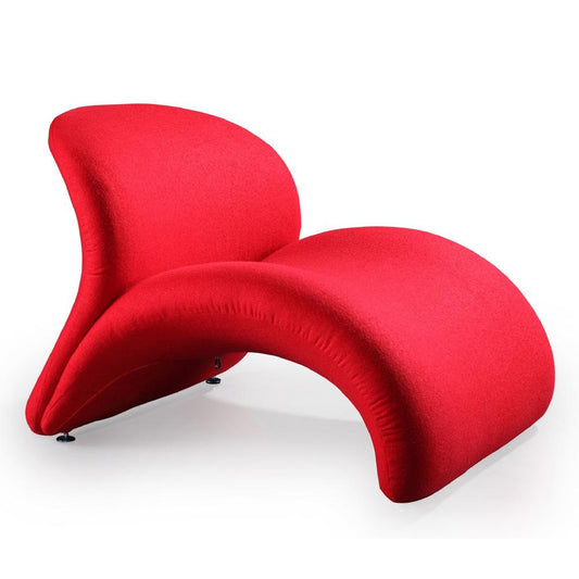 Manhattan Comfort - Rosebud Wool Blend Accent Chair with Metal Legs in Red - Set of 2 - 2-AC013-RD veiw 2