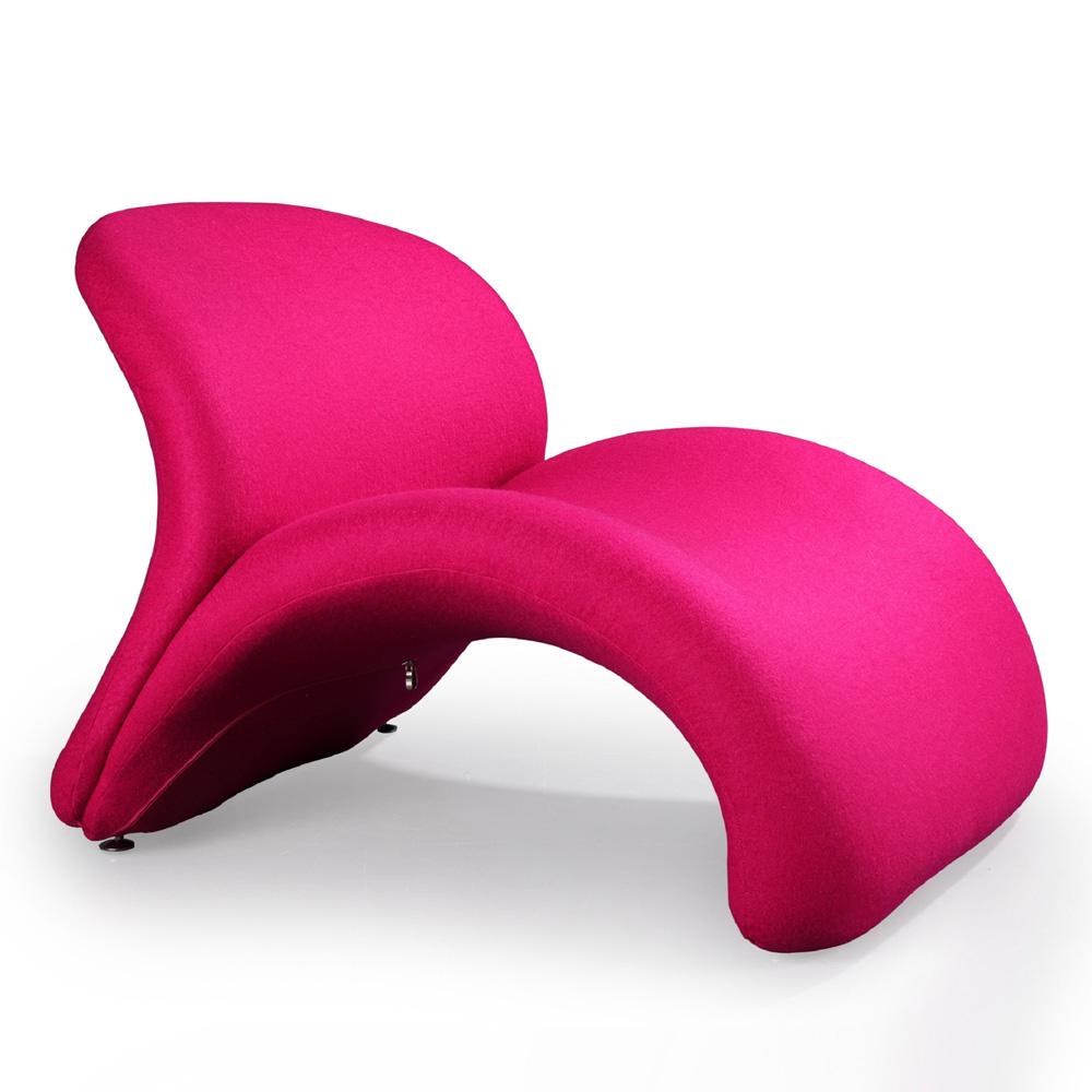 Manhattan Comfort - Rosebud Wool Blend Accent Chair with Metal Legs in Fuchsia - AC013-FS veiw 1