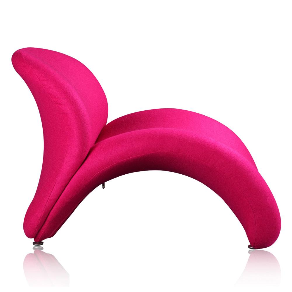 Manhattan Comfort - Rosebud Wool Blend Accent Chair with Metal Legs in Fuchsia - AC013-FS veiw 2