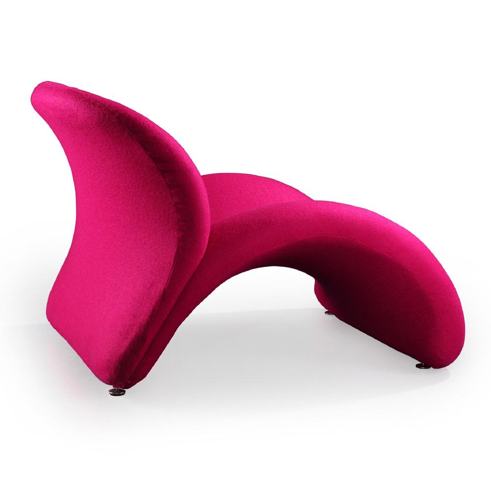 Manhattan Comfort - Rosebud Wool Blend Accent Chair with Metal Legs in Fuchsia - AC013-FS veiw 3