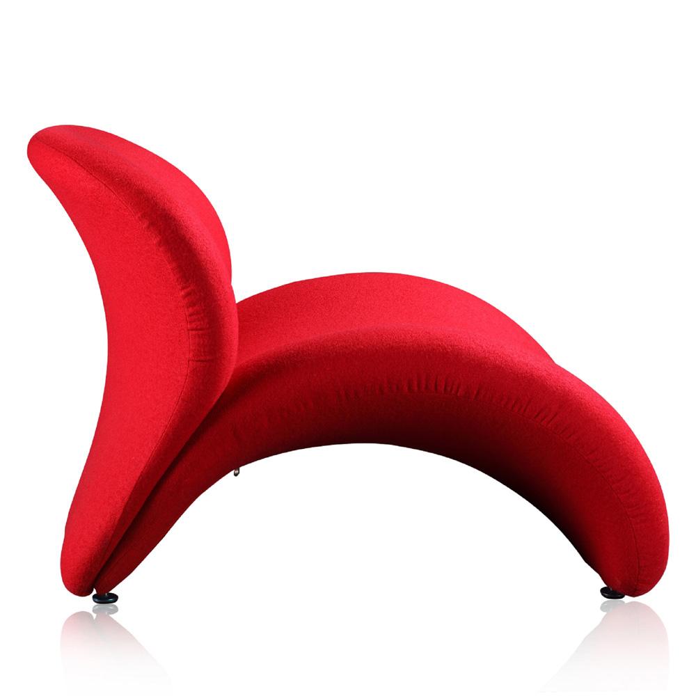 Manhattan Comfort - Rosebud Wool Blend Accent Chair with Metal Legs in Red - AC013-RD veiw 2