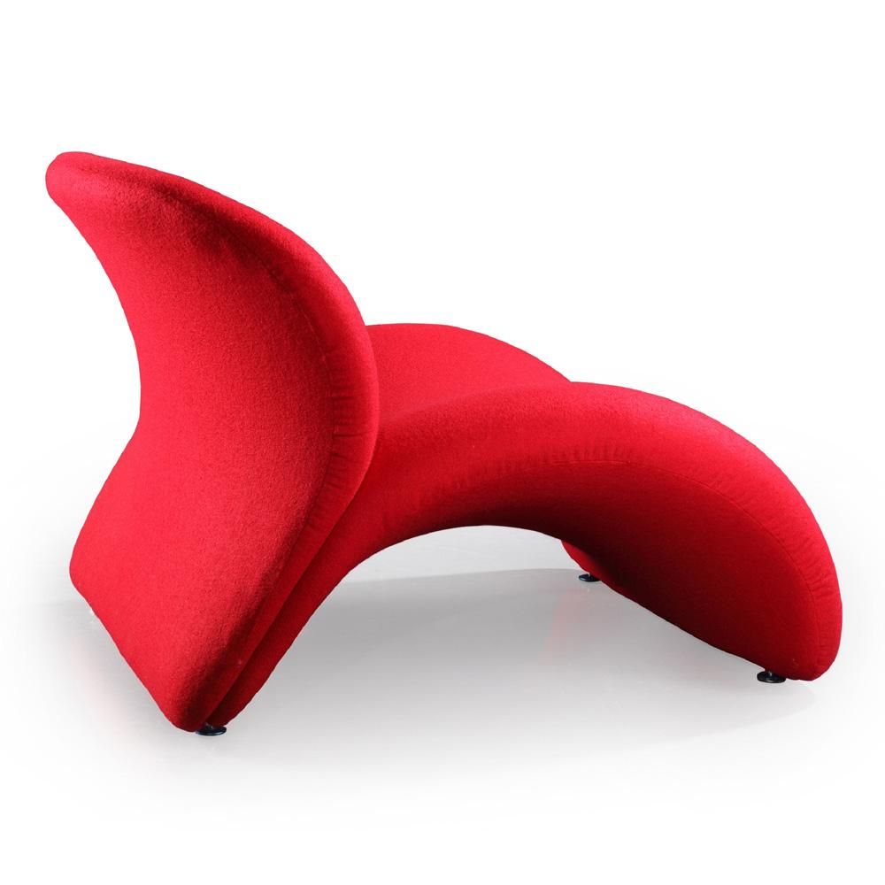 Manhattan Comfort - Rosebud Wool Blend Accent Chair with Metal Legs in Red - AC013-RD veiw 3