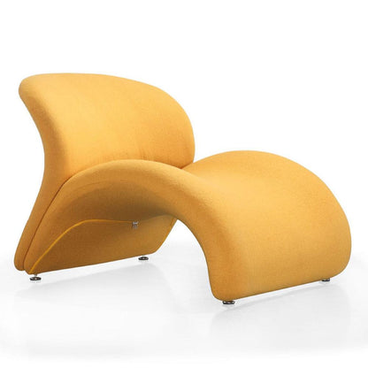 Manhattan Comfort - Rosebud Wool Blend Accent Chair with Metal Legs in Yellow - AC013-YL veiw 1