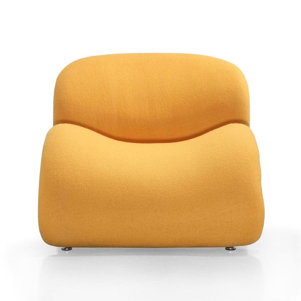 Manhattan Comfort - Rosebud Wool Blend Accent Chair with Metal Legs in Yellow - AC013-YL veiw 4