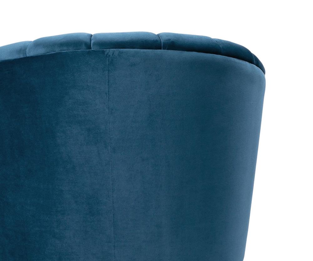 Manhattan Comfort - Rosemont Velvet Accent Chair with Metal Legs in Blue and Gold - Set of 2 - 2-AC056-BL veiw 7
