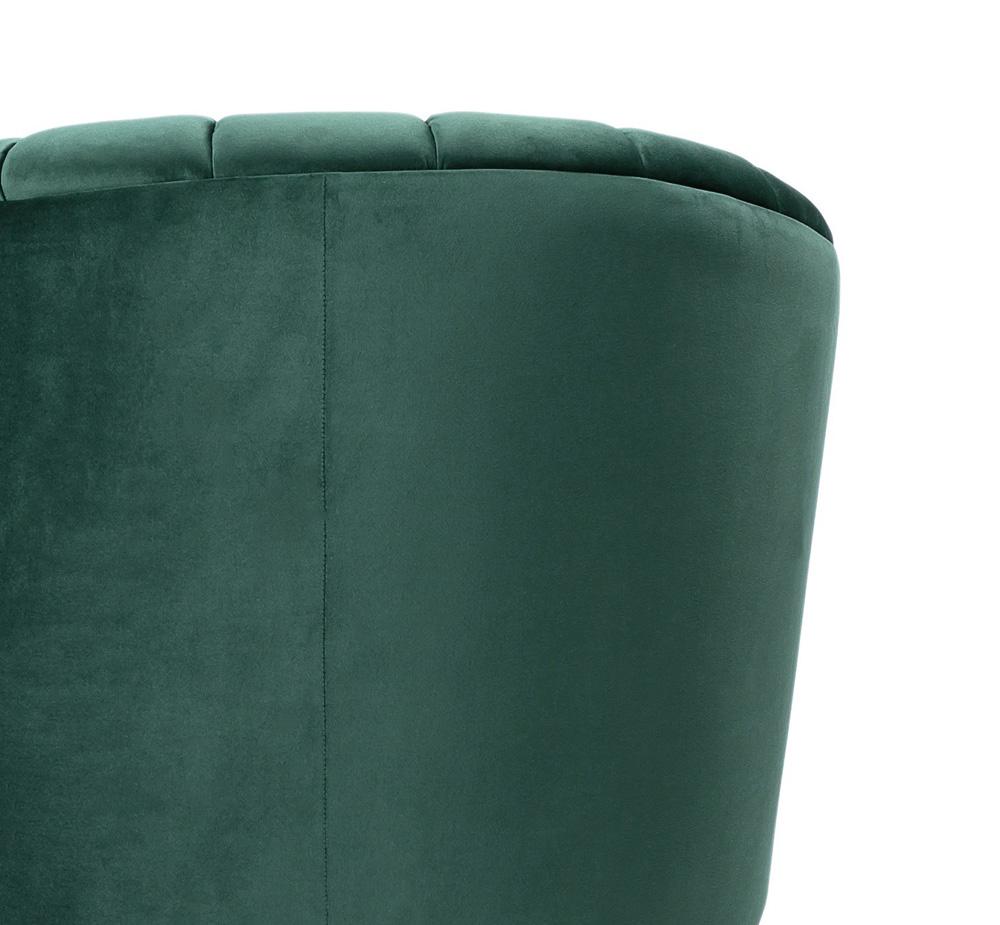 Manhattan Comfort - Rosemont Velvet Accent Chair with Metal Legs in Green and Gold - Set of 2 - 2-AC056-GR veiw 7