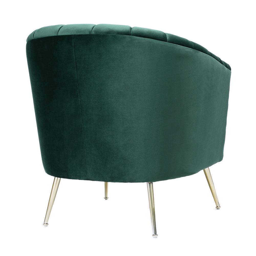 Manhattan Comfort - Rosemont Velvet Accent Chair with Metal Legs in Green and Gold - AC056-GR veiw 3