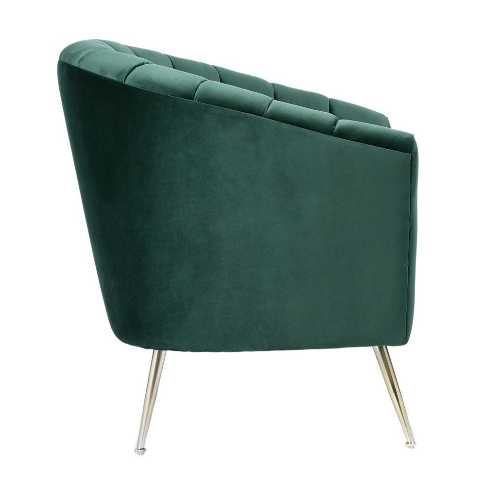 Manhattan Comfort - Rosemont Velvet Accent Chair with Metal Legs in Green and Gold - AC056-GR veiw 4