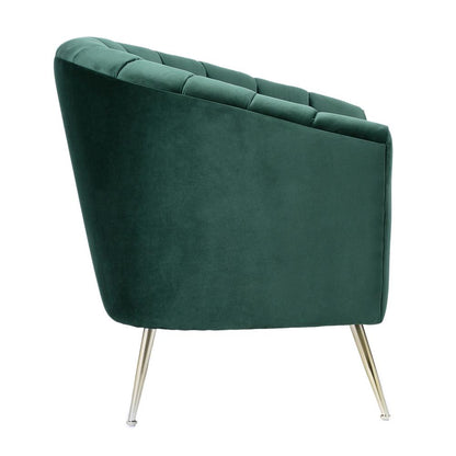Manhattan Comfort - Rosemont Velvet Accent Chair with Metal Legs in Green and Gold - AC056-GR veiw 4