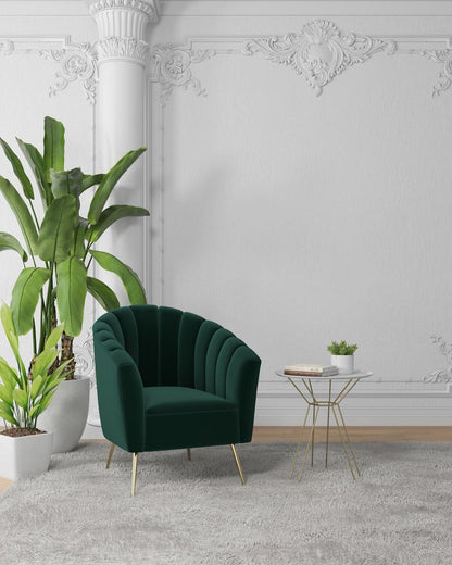 Manhattan Comfort - Rosemont Velvet Accent Chair with Metal Legs in Green and Gold - AC056-GR veiw 6