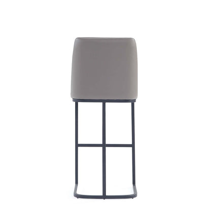 Manhattan Comfort - Serena Leatherette Barstool with Metal Legs in Grey - Set of 2 - 2-BS020-GY veiw 5